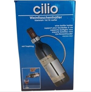 German Steel Cilio Wine Bottle Holder Pourer NEW